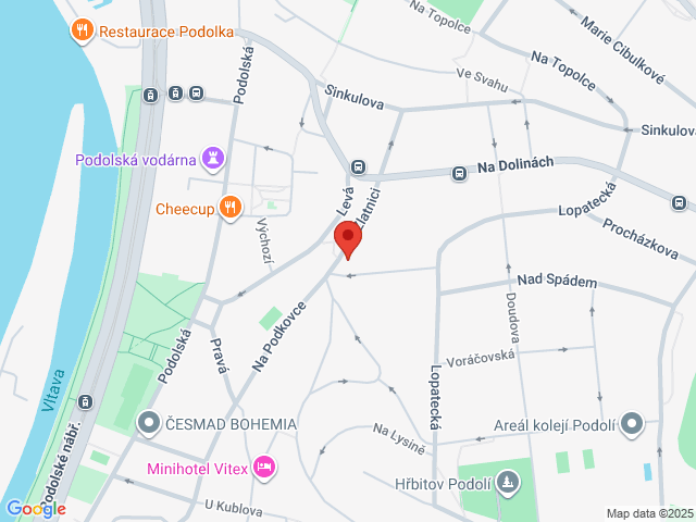 Google map: Na Zlatnici 8, Praha